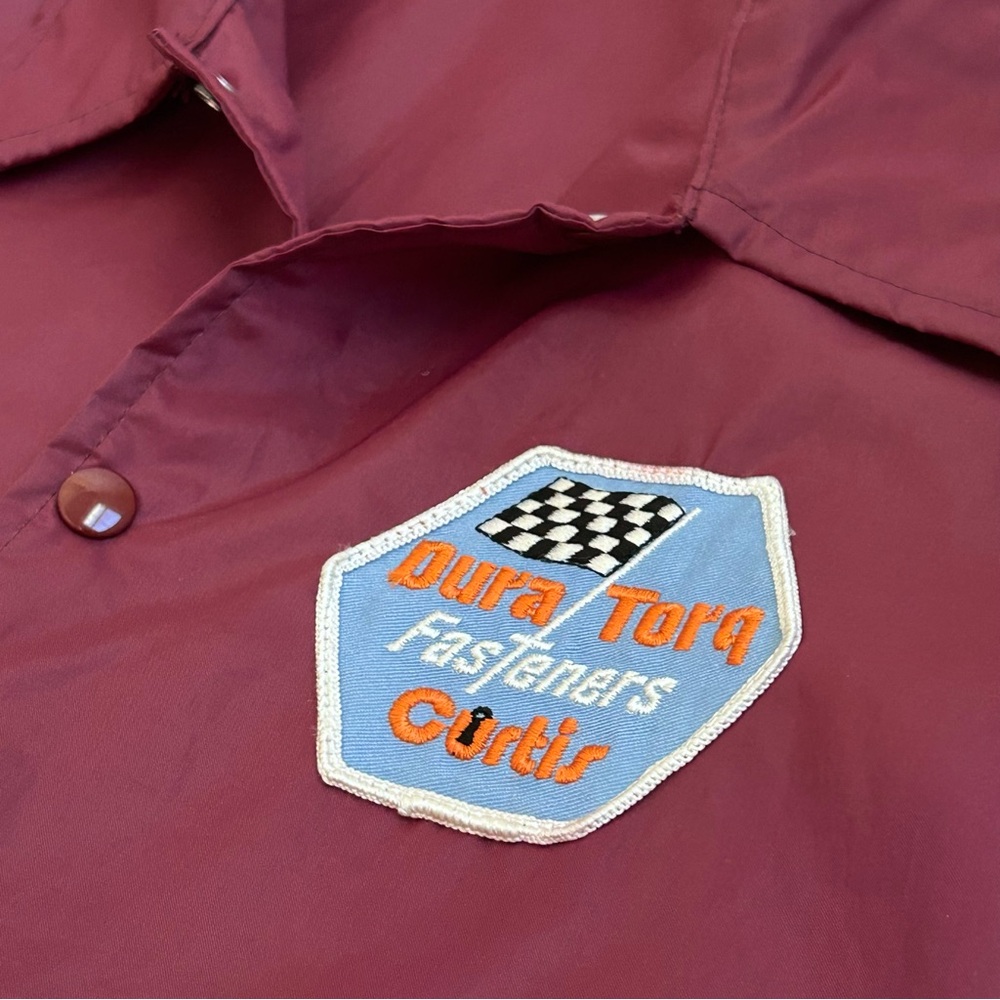 Vintage Chalk Line Dura Torq Fasteners Nylon Coach Jacket Burgundy Men's Medium - Picture 6 of 11